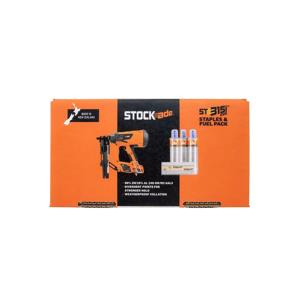 1-1/2″ Leg 10.5 Ga. Class 3 HDG Divergent Barbed Staples w/ Fuel, Box Count: 1800