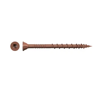 #10 x 2-1/2″ DSV Deck Screw, T25 6-Lobe Drive, Rimmed Flat Head, Quik Guard Coated Red, Box Count: 1000