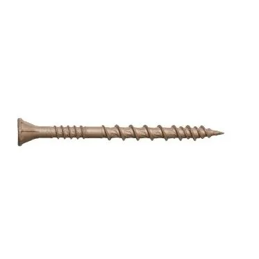 #10 x 2-1/2″ DSV Deck Screw, T25 6-Lobe Drive, Rimmed Flat Head, Quik Guard Coated Tan, Box Count: 1000