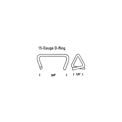 3/4″ SR15D 15 Gauge D Ring Sharp, Box Count: 10000