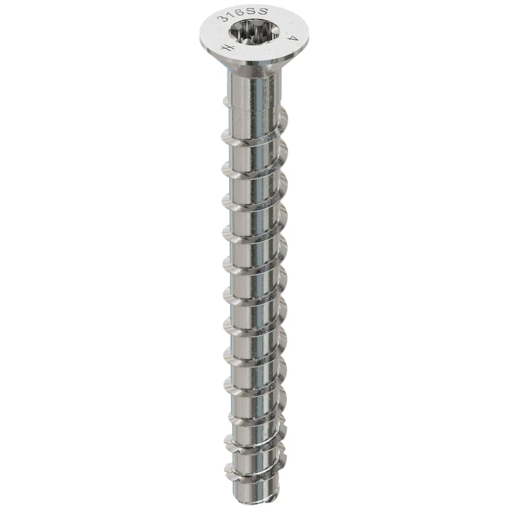 3/8” x 4” Strong-Tie 316 Stainless Titen HD Countersunk Head Concrete Masonry Screw, Box Count: 25