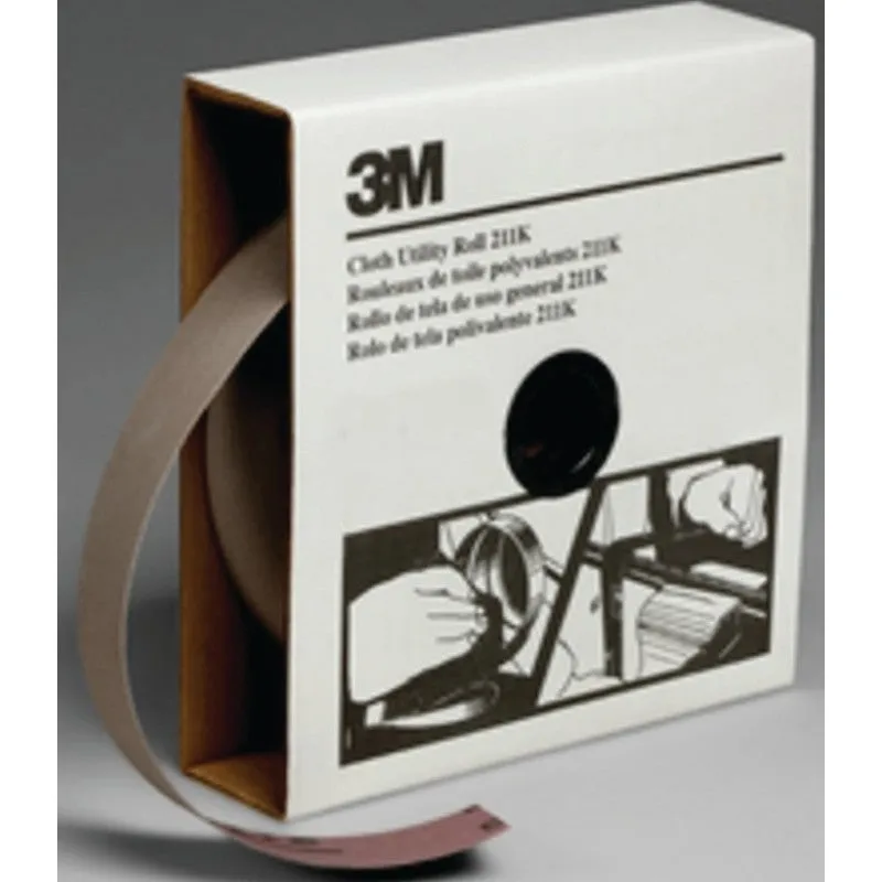 3M 211K 05030 Utility Cloth Roll, 50 yd L, 1-1/2 in W, 80 Grit, Medium, Aluminum Oxide Abrasive