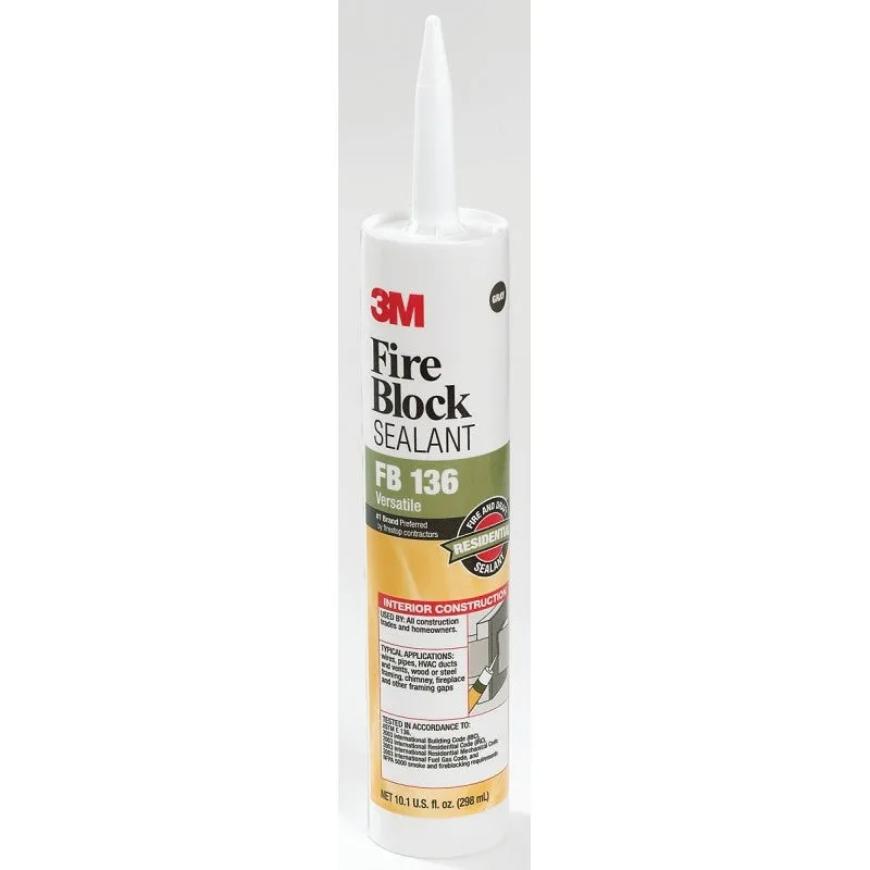3M FB 136 Fire Block Sealant, Gray, 10.1 oz Cartridge