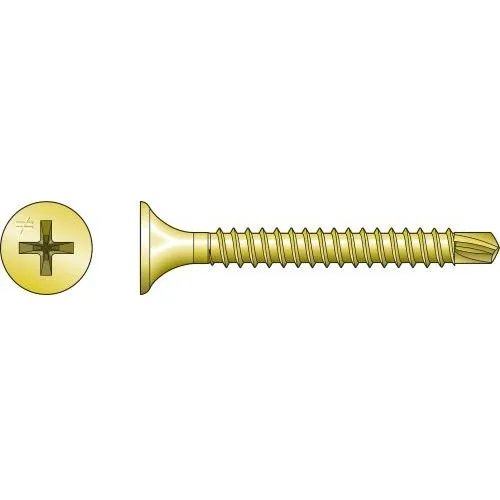 #6 x 1-1/4″ Yellow Zinc Coated DWFSD Drywall Screw, Box Count: 2500