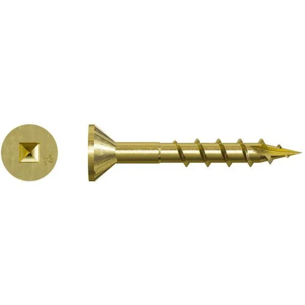 #8 x 1-1/4″ Yellow Zinc Coated WSC Wood Screw, Box Count: 2500