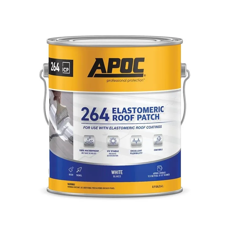 APOC AP-264 Series AP-2641 Elastomeric Roof Patch, White, Liquid, 1 gal, Pail (Pack of 4)