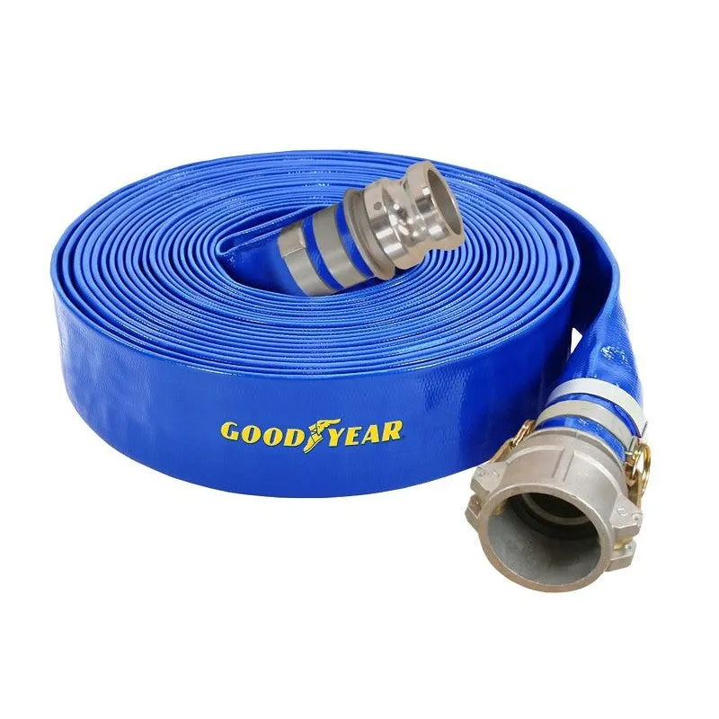 Abbott Rubber 1148-2000-50-CE Water Discharge Hose, 50 ft L, Female x Male, PVC, Blue
