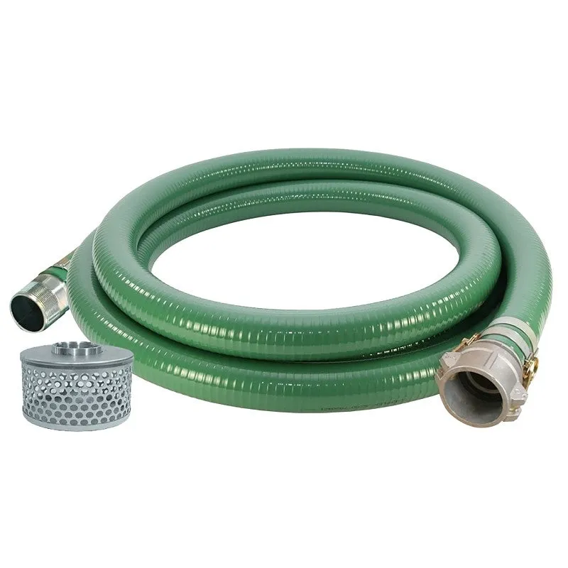 Abbott Rubber 1240-2000-20-CN-S Water Suction Hose, 2 in ID, 20 ft L, Camlock Female x Male, PVC