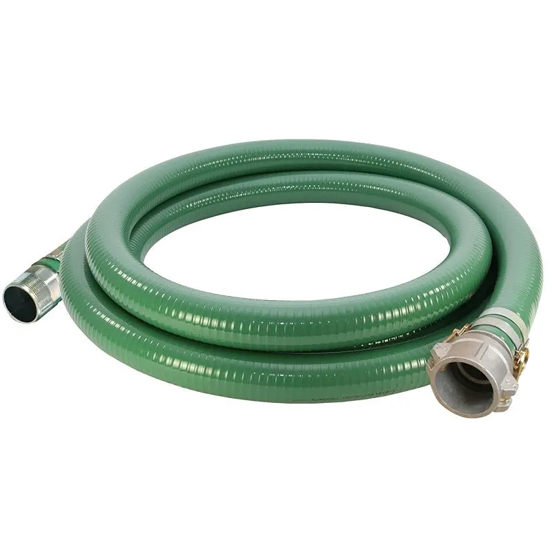 Abbott Rubber 1240-2000-20-CN Water Suction Hose, 2 in ID, 20 ft L, Camlock Female x MNPT, PVC