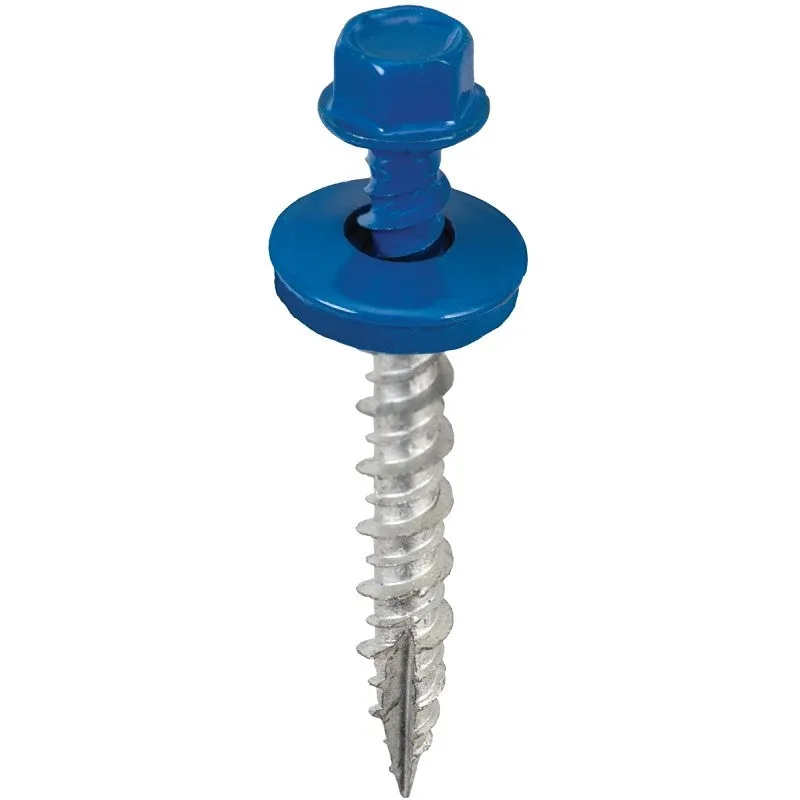 Acorn International SW-MW15BL250 Screw, High-Low, Twin Lead Thread, Hex Drive, Self-Tapping, Type 17 Point, Blue