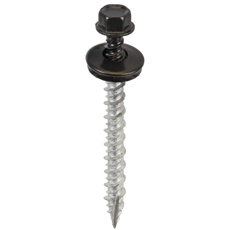 Acorn International SW-MW2BK250 Screw, #9 Thread, High-Low, Twin Lead Thread, Hex Drive, Self-Tapping, Black, 250/BAG