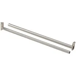Adjustable Closet Rod With Ends 48 Inch to 72 Inch Satin Nickel (POS)