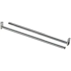 Adjustable Closet Rod With Ends 72 Inch To 120 Inch Chrome Plated Steel (POS)