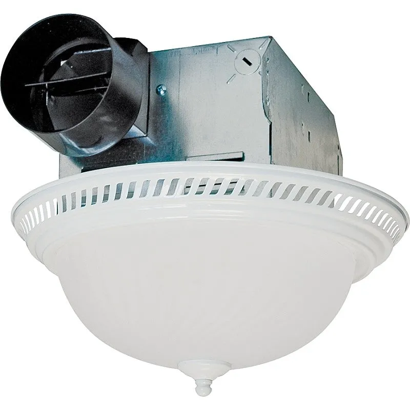 Air King DRLC703 Exhaust Fan, 1.6 A, 120 V, 70 cfm Air, 4 Sones, Fluorescent Lamp, 4 in Duct, White