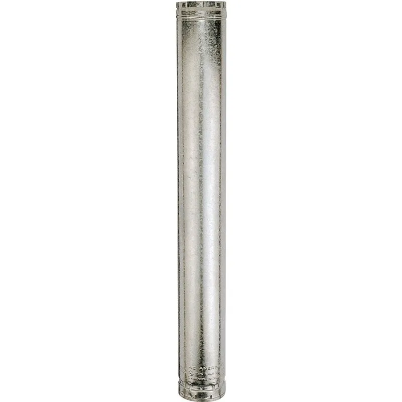 AmeriVent 4E4 Type B Gas Vent Pipe, 4 in OD, 4 ft L, Galvanized Steel (Pack of 6)