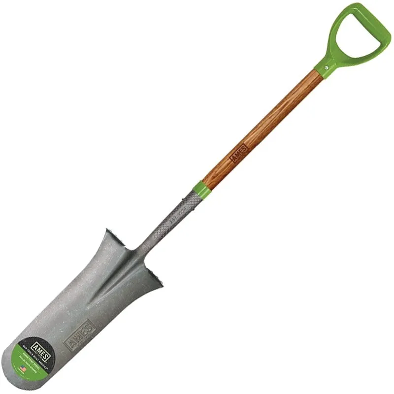 Ames 2531700 Drain Spade, 7-1/2 in W Blade, Steel Blade, Hardwood Handle, D-Shaped Handle