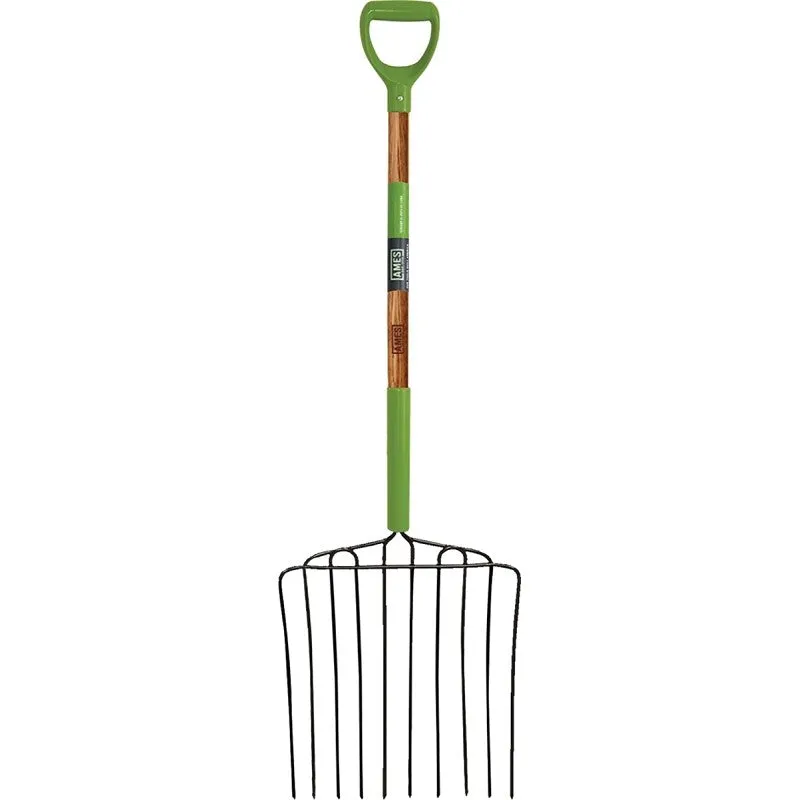 Ames 2827000 Ensilage Fork, Wood Handle, D-Shaped Handle, 30 in L Handle