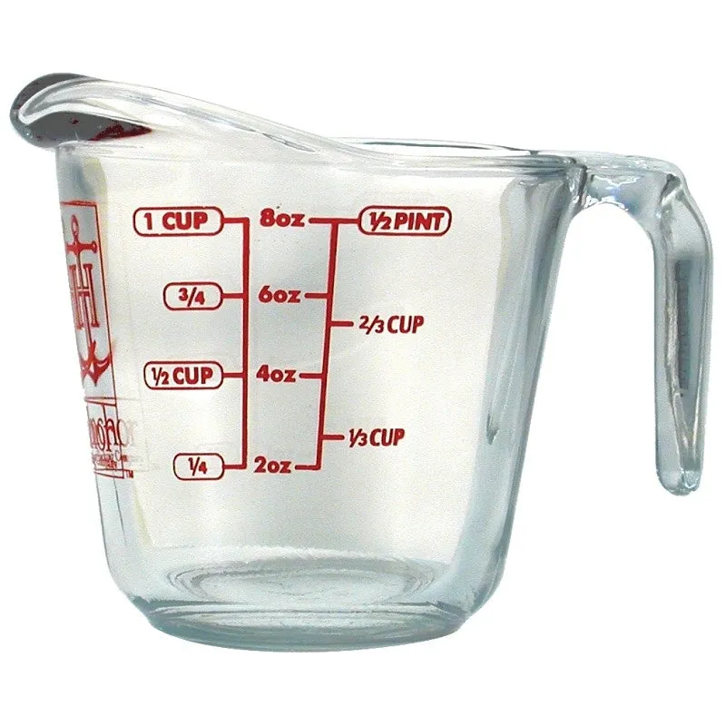 Anchor Hocking 551750L13 Measuring Cup, Glass, Clear (Pack of 4)