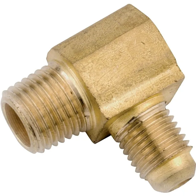 Anderson Metals 754049-0812 Tube Elbow, 1/2 x 3/4 in, Flare x Male, 90 deg Angle, Brass, 750 psi Pressure