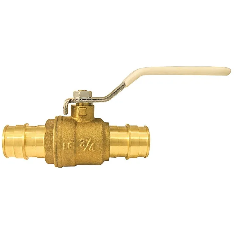Apollo EPXV34 Ball Valve, 3/4 in Connection, Barb, 200 psi Pressure, Quarter-Turn Actuator, Brass Body