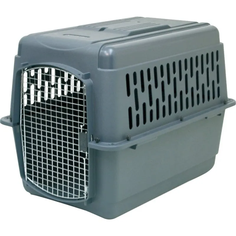 Aspenpet Pet Porter 21184 Pet Carrier, 40 in W, 27 in D, 30 in H, 2XL, Plastic, Black/Dark Gray, Chrome