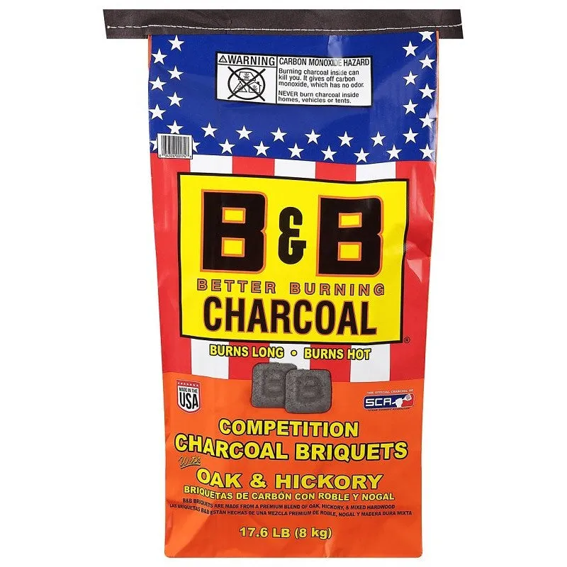 B & B Charcoal 00074 Charcoal Briquette, 17.6 lb
