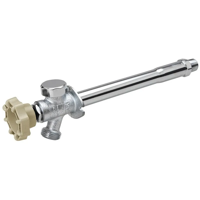 B & K 104-825HC Anti-Siphon Frost-Free Sillcock Valve, 8 in L, 1/2 x 3/4 in, MPT x Hose, 125 psi, Brass Body, Chrome