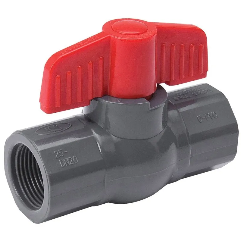 B & K 107-107 Ball Valve, Gray, 1-1/2 in Connection, FPT x FPT, 150 psi Pressure, PVC Body
