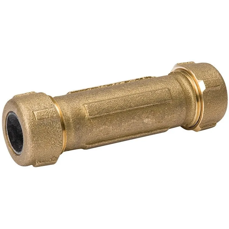 B & K 160-303NL Pipe Coupling, 1/2 in, Compression, Brass, 125 psi Pressure