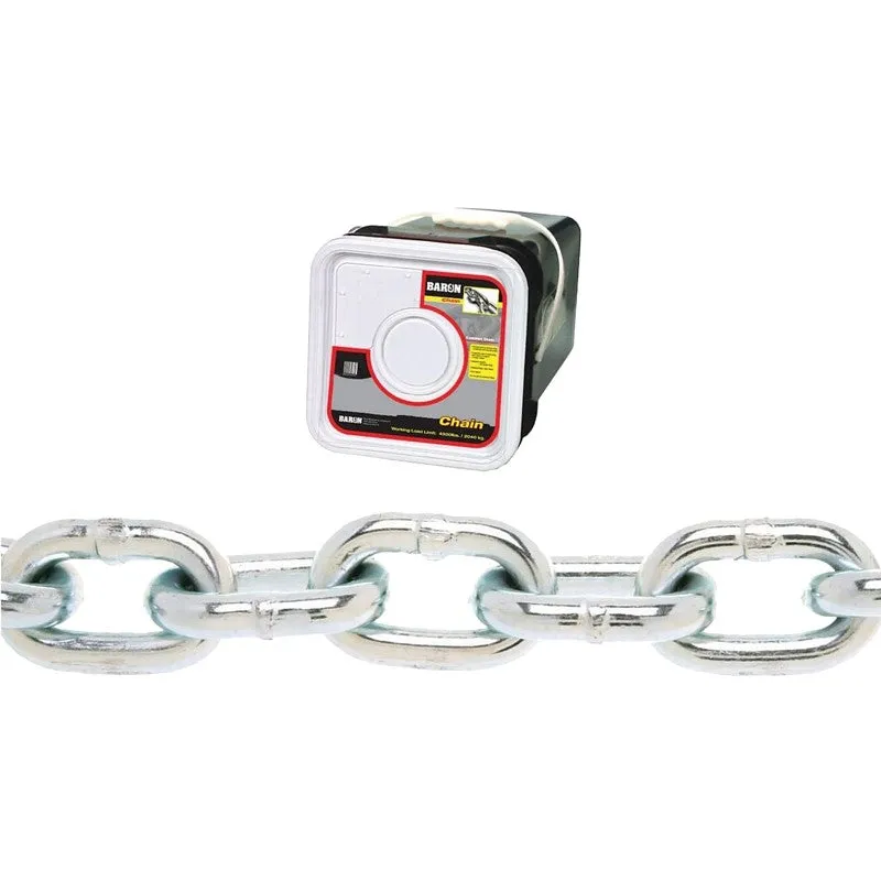 Baron PC30516SPH Proof Coil Chain, 75 ft L, 30 Grade, Galvanized