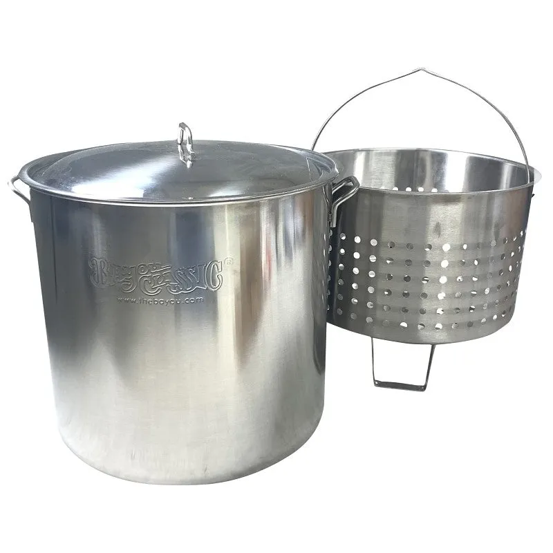 Bayou Classic 1192 Boiler with Elevated Steam Basket, 82 qt, Stainless Steel