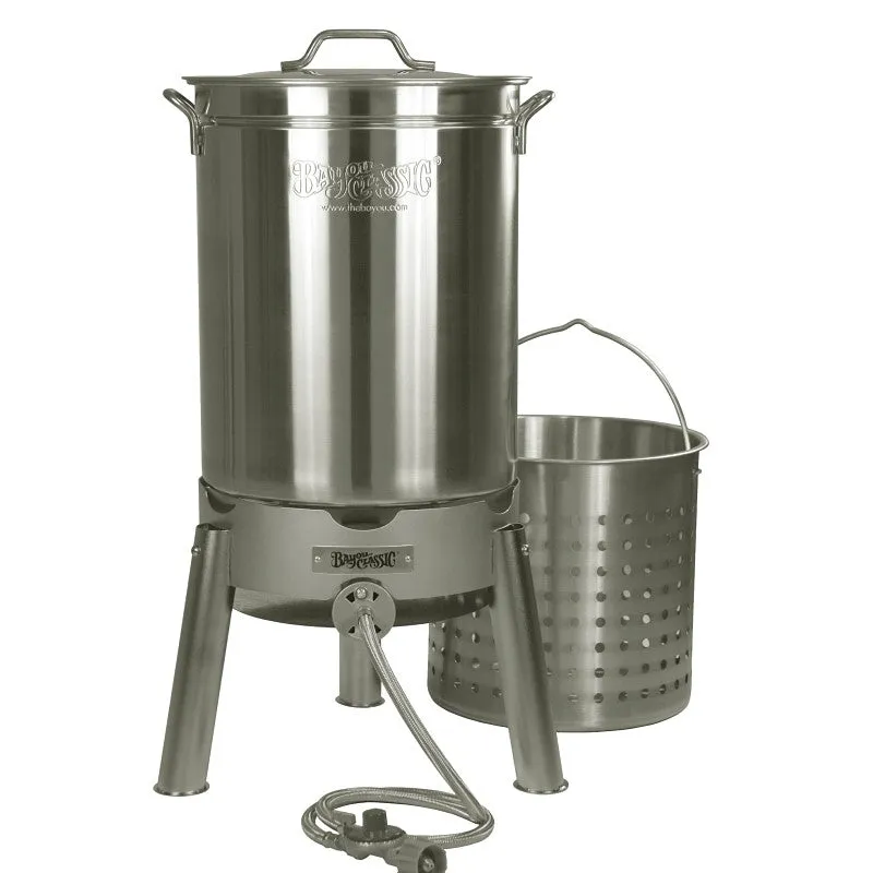 Bayou Classic KDS-144 Cooker Kit, 58,000 Btu, Propane, 1-Burner, Stainless Steel