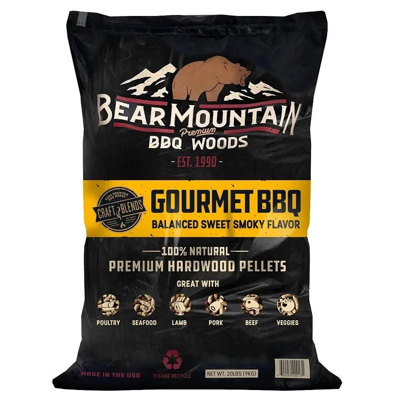 Bear Mountain Craft Blends FK90 Series BBQ Pellet, Gourmet, 20 in L, Wood, 20 lb Bag