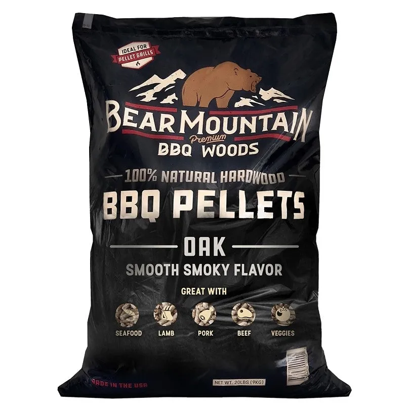 Bear Mountain FK18 Series BBQ Pellet, Oak, 20 in L, Hardwood, 20 lb Bag