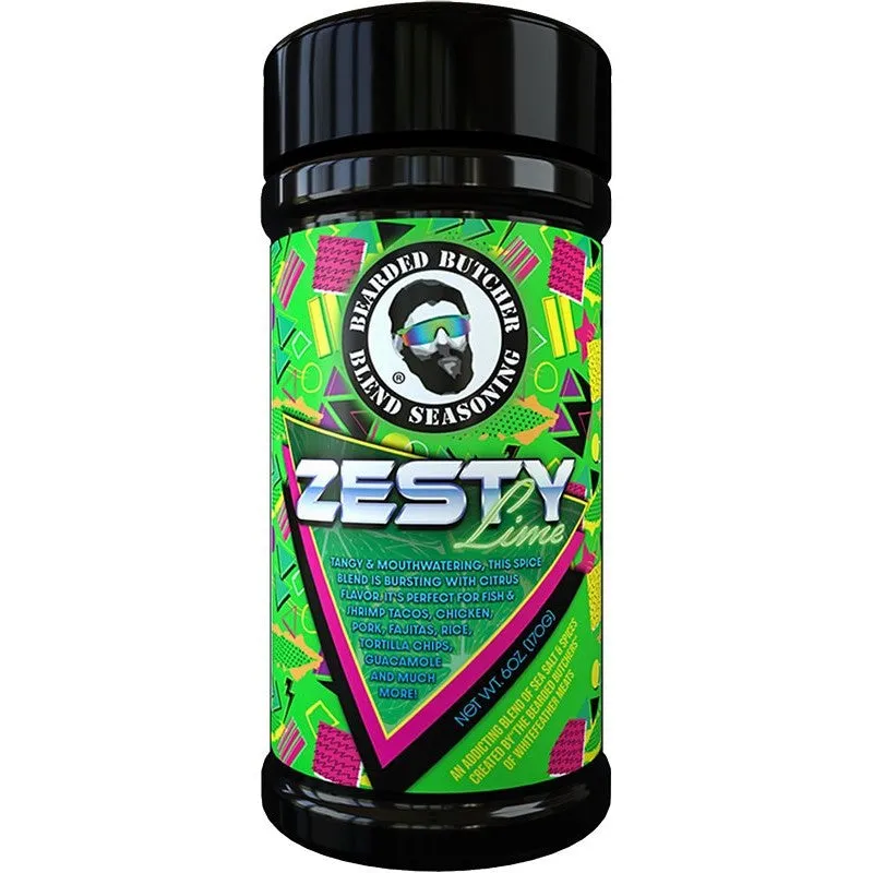 Bearded Butcher Zesty-6OZ Seasoning, Zesty Lime Blend, 6 oz