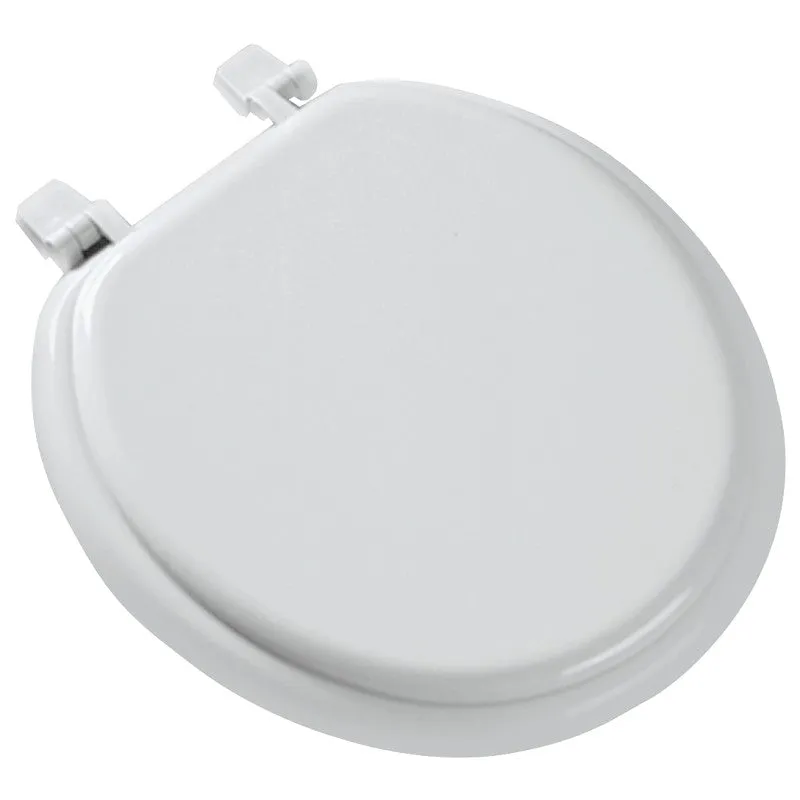 Bemis 66TT-000 Toilet Seat, Round, Molded Wood, White, Top-Tite Hinge