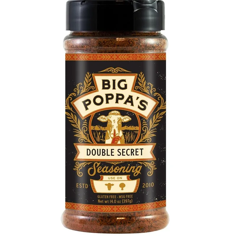 Big Poppa’s OW86161-C BBQ Rub, Double Secret Steak, 14 oz Shaker