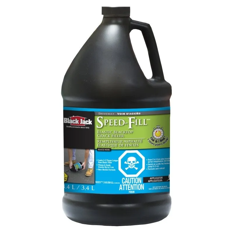 Black Jack Speed-Fill Series 6438-9-34 Elastic Crack Filler, Liquid, Black, Mild Hydrocarbon, 1 gal Jug (Pack of 6)