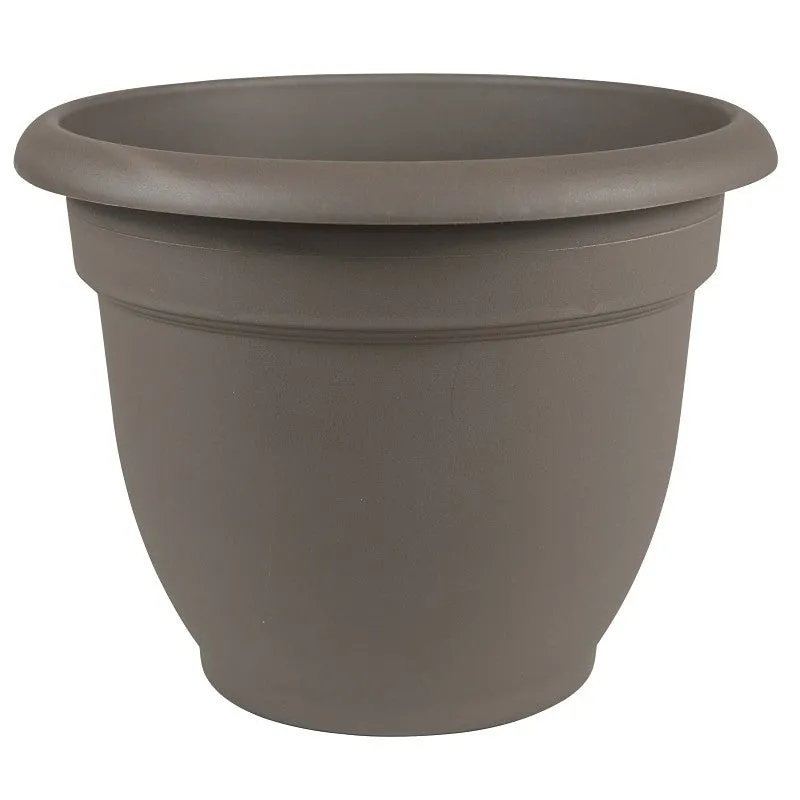 Bloem AP0860 Planter, 8 in Dia, 6.8 in H, 8-3/4 in W, Round, Plastic, Peppercorn (Pack of 10)