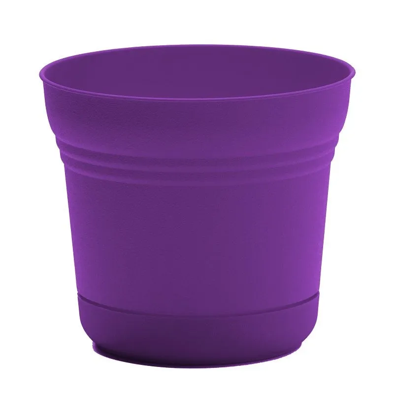 Bloem Saturn Series SP07928 Planter, 7-1/4 in Dia, 6-1/2 in H, Round, Plastic, Royal Lilac (Pack of 12)