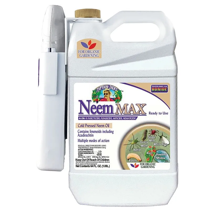 Bonide Captain Jack’s 2006 RTU Neem Max Insecticide, Spray Application, 0.5 gal