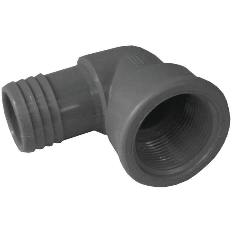 Boshart UPVCFE-15 Combination Pipe Elbow, 1-1/2 in, Insert x FIP, Polypropylene (Pack of 5)