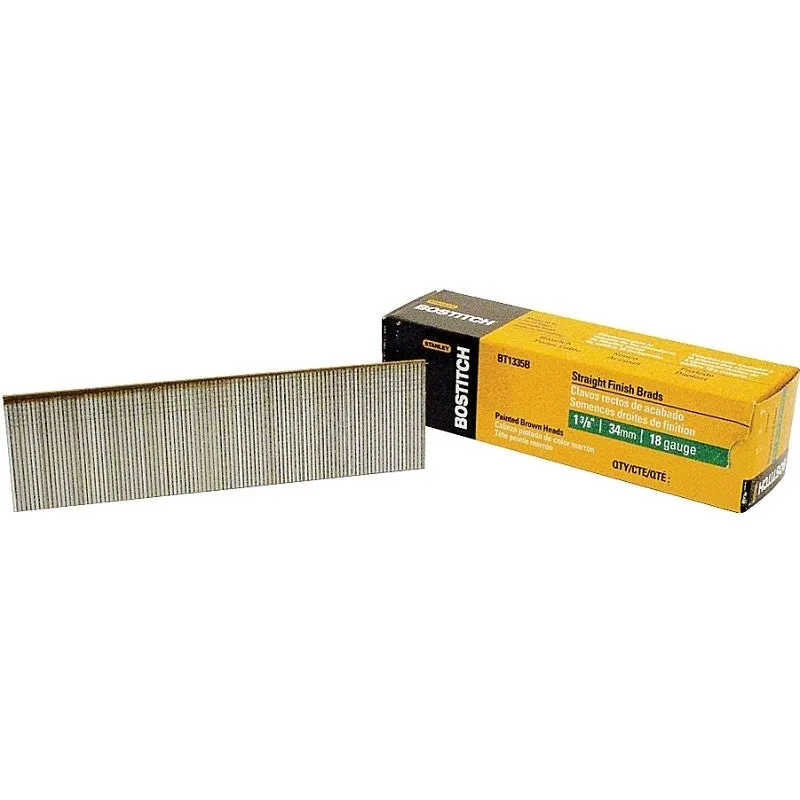 Bostitch BT1335B Series Nail, Glue Collation, 1-3/8 in L, 18 Gauge, Steel, Coated, Brad Head, Smooth Shank, 3000/PK