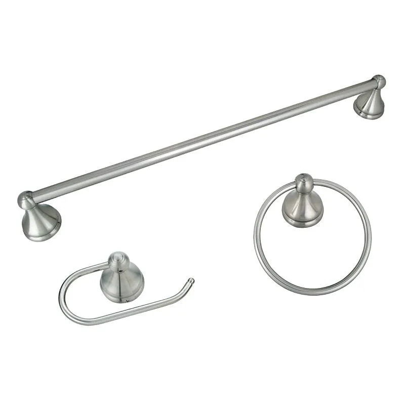 Boston Harbor 5003BN Venetian Bath Hardware Set, Steel/Stainless Steel/Zinc, Brush Nickel, 3 -Piece, For: Bathroom
