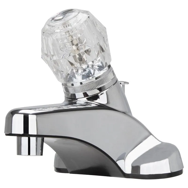 Boston Harbor PF4101S-P Lavatory Faucet, 1.5 gpm, 1-Handle, Plastic, Chrome Plated, Round Handle