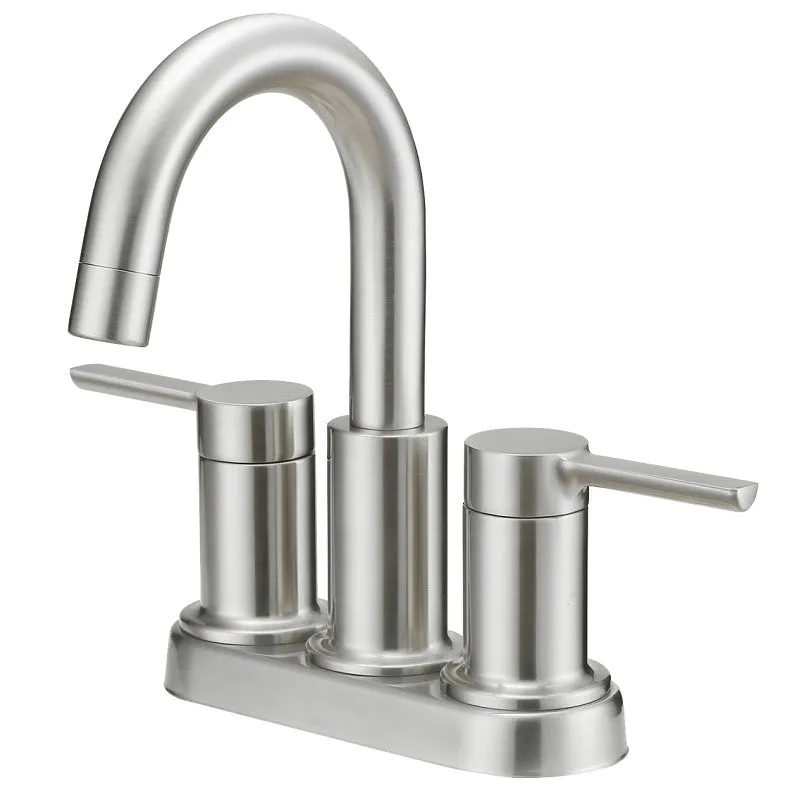 Boston Harbor TOBI22010009NP Lavatory Faucet, 1.2 gpm, 2-Handle, 3-Faucet Hole, Metal/Plastic, Brushed Nickel