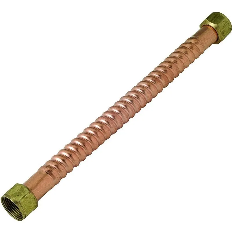 BrassCraft Copper-Flex Series WB00-12N Water Heater Connector, 3/4 in, FIP, Copper, 12 in L
