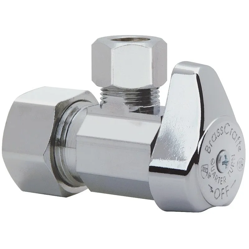 BrassCraft G2CR19X CD Stop Valve, 1/2 x 3/8 in Connection, Compression, 125 psi Pressure, Brass Body, 2.16 in L