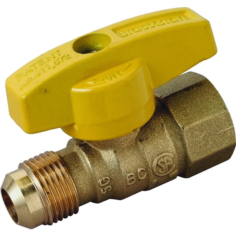 BrassCraft PSSD-41 Gas Ball Valve, 1/2 in Connection, Flared x FIP, 5 psi Pressure, Brass Body