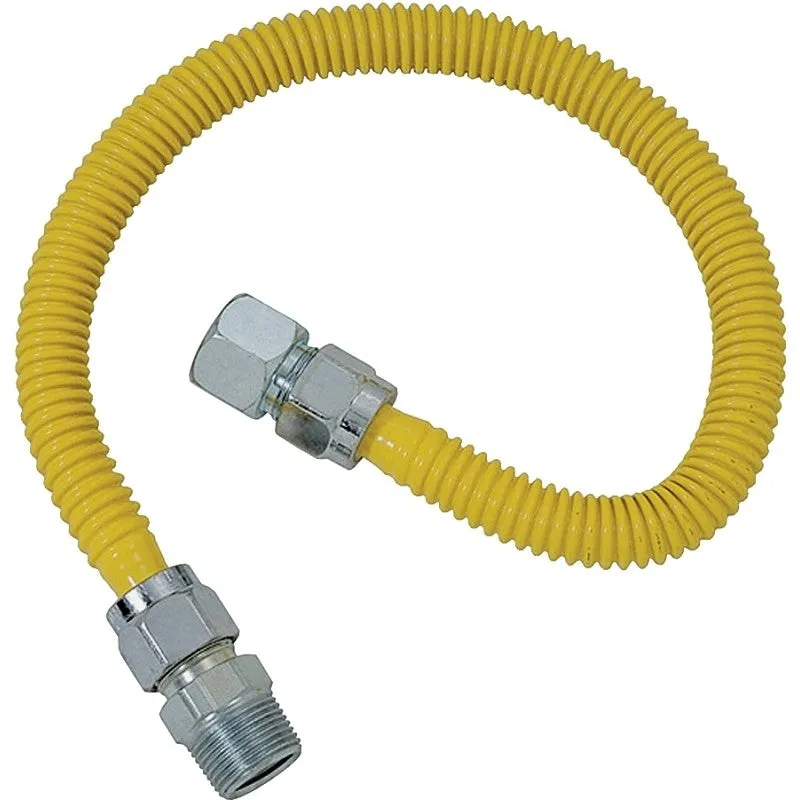 BrassCraft ProCoat Series CSSC54-36P Gas Connector, 36 in L, 1/2 x 1/2 in, 0.5 psi Pressure, -40 to 150 degF Temperature
